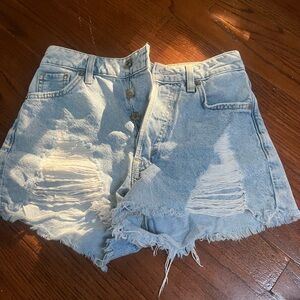 Ripped Denim Shorts
